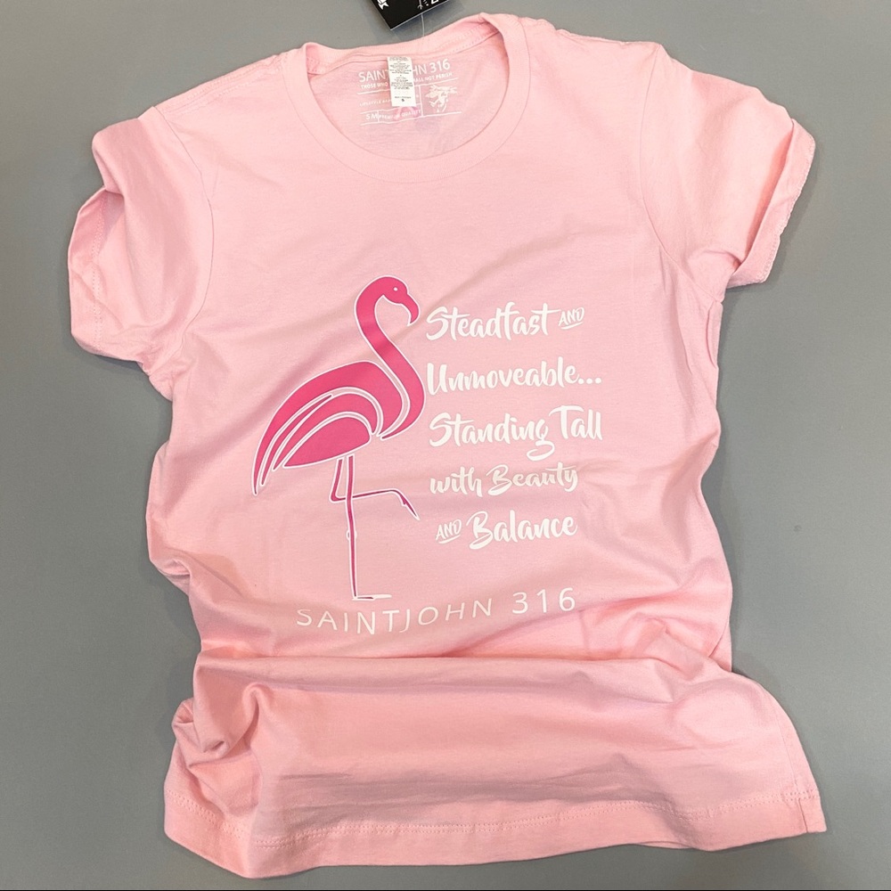 Pink Flamingo Women’s Graphic Tee, BC Awareness